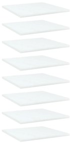 vidaXL Prateleiras para estante 8 pcs 40x40x1,5cm contraplacado branco