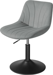 Banco para toucador com altura ajustavel 46,5 x 43 x (65,5-77,5) em veludo Cinzento
