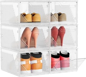Conjunto de 6 caixas para sapatos 36 x 26 x 19 cm Branco 