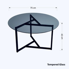Mesa de Centro Trio Sehpa – Preto Fumê – 75x42x75 cm