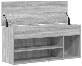 Banco sapateira 102x30,5x45cm derivados madeira cinzento sonoma
