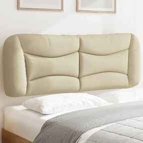 vidaXL Almofadão de cabeceira 120 cm tecido creme