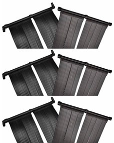 Painéis aquecedores solares de piscina 6 pcs 80x620 cm