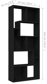 Estante 67x24x161 cm derivados de madeira preto