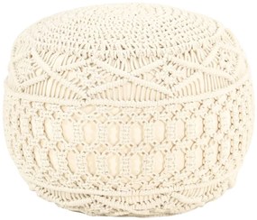Pufe artesanal macramé 45x30 cm algodão