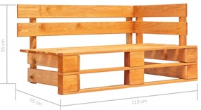 6 pcs conjunto lounge paletes pinho impregnado castanho mel