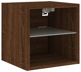 Móveis de parede para TV com luzes LED 2 pcs carvalho castanho