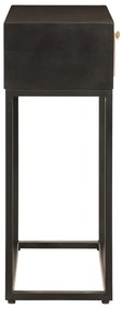 Mesa consola 90x30x76 cm mangueira maciça e ferro preto