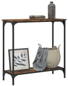 Mesa consola 75x30,5x75 cm derivados de madeira carvalho fumado