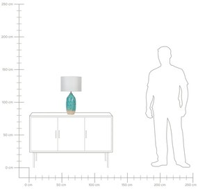 Candeeiro de mesa em cerâmica azul turquesa e branco 58 cm ATABA Beliani