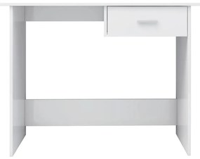 Secretária 100x50x76 cm contraplacado branco brilhante