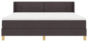 Cama Box Marrom Escuro e Branco 180 x 200 cm Poliéster