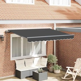vidaXL Toldo Retrátil Antracite 3 x 2 m Largo Poliéster e Alumínio