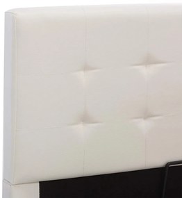Cama hidráulica c/ arrumação 120x200cm couro artificial branco