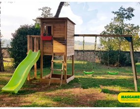 Parque Exterior infantil com escorrega TAGA L Com Baloiço Duplo