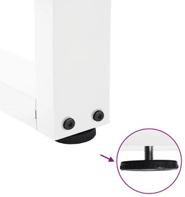 Pernas para mesa de jantar em V, 2 peças, branco, 80x(72-73,3) cm, aço