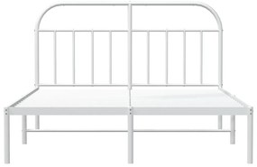 Estrutura de cama com cabeceira 140x200 cm metal branco