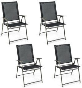 Conjunto de 2 cadeiras de pátio com encosto alto e cadeiras de jantar cinza