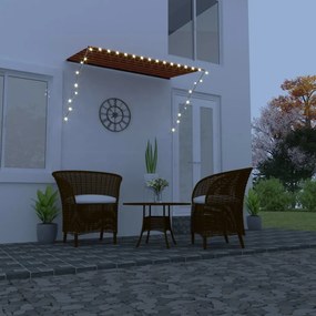 vidaXL Toldo retrátil com LED 250x150 cm laranja e castanho