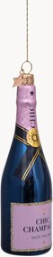 Ornamento de Natal artesanal Luxury Pink Bottle with Champagne