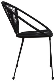 Cadeiras de jardim 2 pcs vime de PVC preto