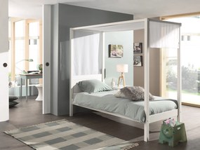 Cama Infantil  (90 x 200 Cm) PINO cama de toldo e tela BRANCA