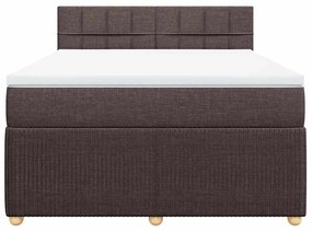 Cama com molas/colchão 140x200 cm tecido castanho-escuro
