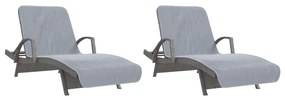 Toalhas de praia 2 pcs 75x200 cm tecido 400 GSM cinzento