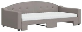Sofá-cama + gavetão/colchões 100x200cm tecido cinza-acastanhado