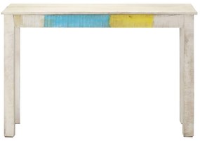 Mesa consola 115x35x77 cm madeira de mangueira áspera branco