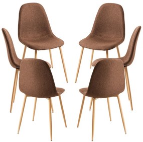 Pack 6 Cadeiras Teok Tecido - Marrom
