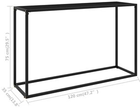 Mesa consola 120x35x75 cm vidro temperado preto
