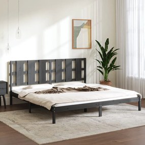 3105617 vidaXL Estrutura de cama super king 180x200 cm madeira maciça cinzento