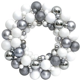 356124 vidaXL Guirlanda de Natal 45 cm poliestireno branco e cinzento