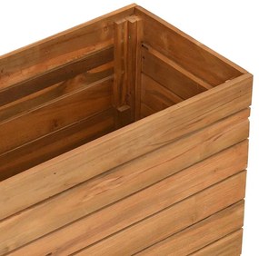 Vaso/floreira 100x40x72 cm madeira de teca reciclada e aço