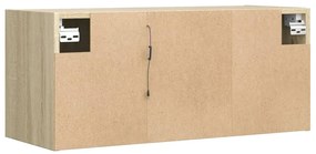 Móvel de parede p/ TV c/ luzes LED 80x31x35 cm carvalho sonoma