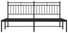 Estrutura de cama em metal com cabeceira 180x200 cm preto