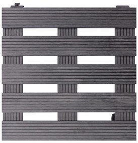 Carrinhos para vasos 4 pcs 30x30x7,5 cm WPC cinzento