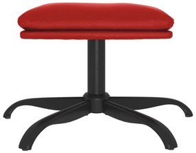 Apoio de pés 60x60x36 couro artificial vermelho tinto