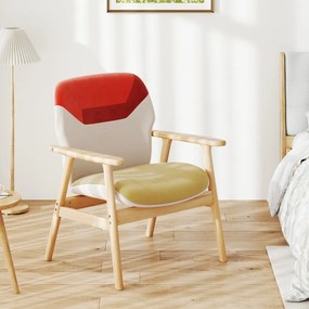 Poltrona moderna estofada com braços laterais, encosto espaçoso, almofada acolchoada com espuma, madeira e borracha; ideal para sala de estar, escritó