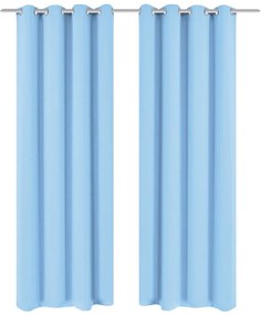 132208 vidaXL Cortinas blackout 2 pcs com ilhós de metal 135x245 cm turquesa