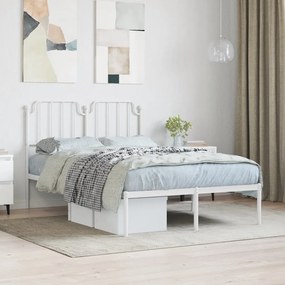 vidaXL Estrutura de cama com cabeceira 120x200 cm metal branco
