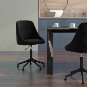 vidaXL Cadeira de jantar veludo preto