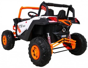 Buggy elétrico para Crianças 24V 4x4 2 Lugares UTV-MX Rodas de EVA, Assento de couro Laranja