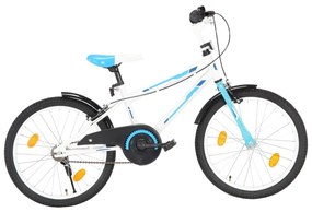 vidaXL Bicicleta de criança roda 20" azul e branco