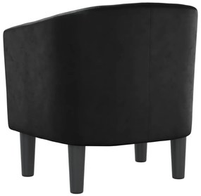 Poltrona em couro artificial preto