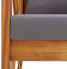 3 pcs conjunto lounge de jardim c/ almofadões acácia maciça