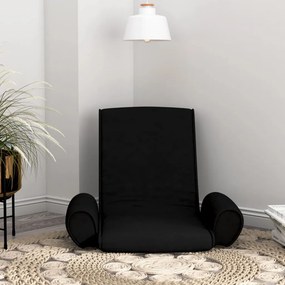 vidaXL Colchão/cadeira de piso dobrável tecido preto
