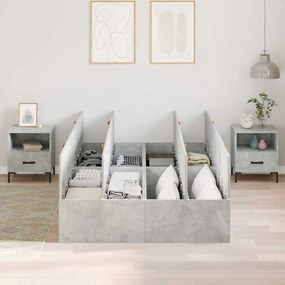 Cama com Armazenamento Cinza Concreto 120x200 cm
