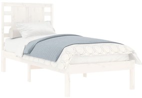 Estrutura cama pequena solteiro 75x190 cm madeira maciça branco